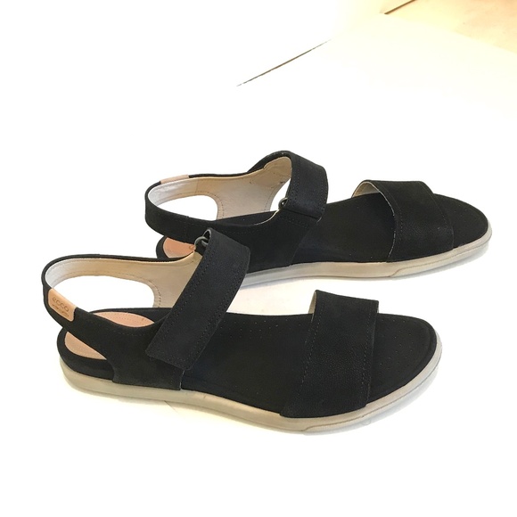 ECCO Damara Sandals Black Leather NWT Women’s Size 9 9.5 EU 40 - Picture 1 of 16